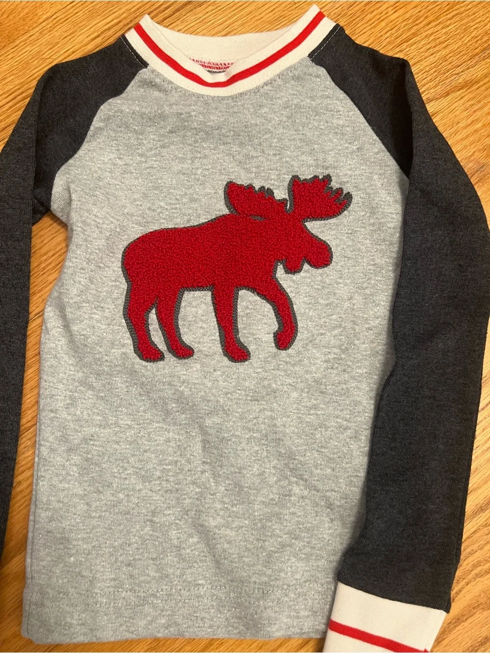 Lazy One Kids Cabin Moose Pajama Set - Red, Grey & Black